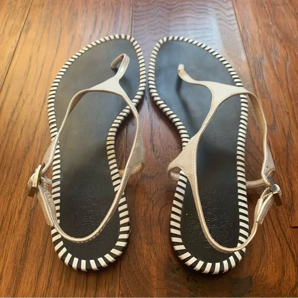 Vince Camuto Black and White Stitch Sandal- Size 6.5 - Picture 6 of 8